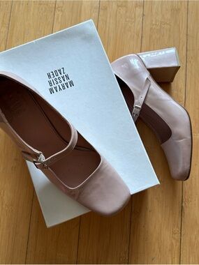 Mary Jane Blush Patent Mary Jane Block Heel